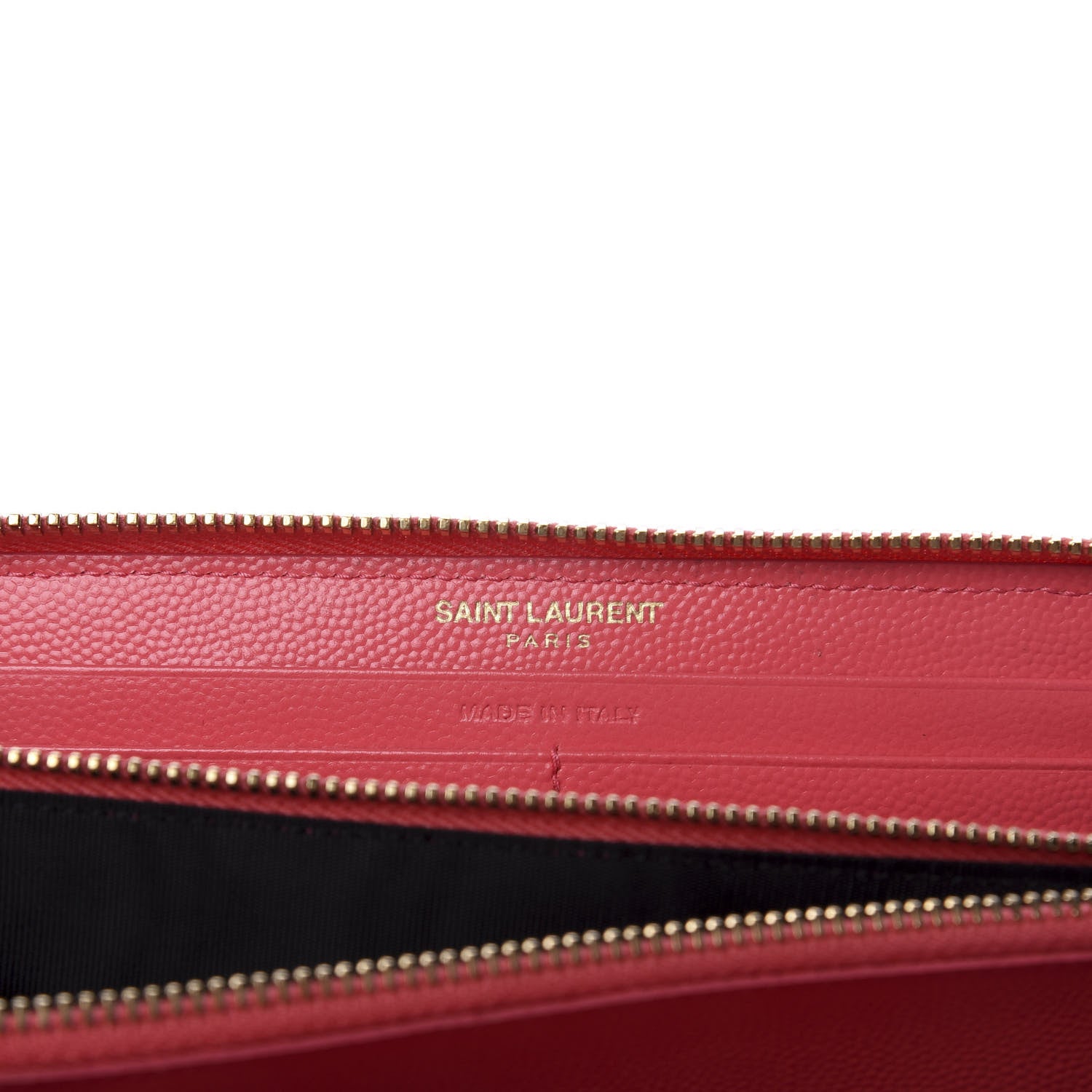 Saint Laurent Grain De Poudre Matelasse Chevron Monogram Zip Around Wallet Bubblegum 6 of 8