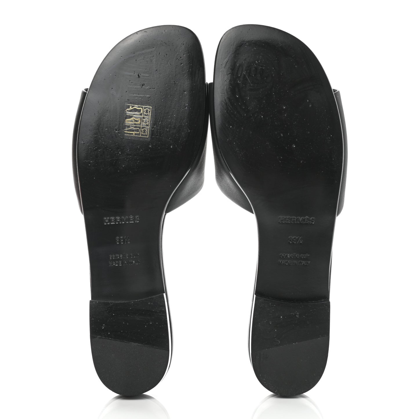 Calfskin Dune Sandals 39.5 Black