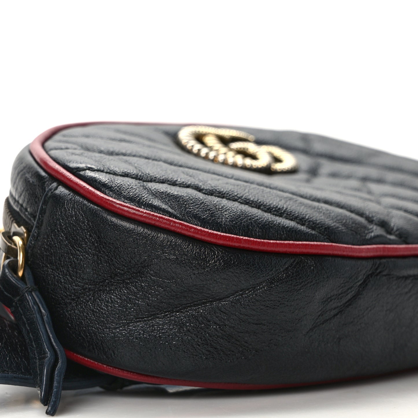 Azalea Calfskin Matelasse Diagonal Torchon GG Marmont Belt Bag 85 34 Black Romantic Cerise