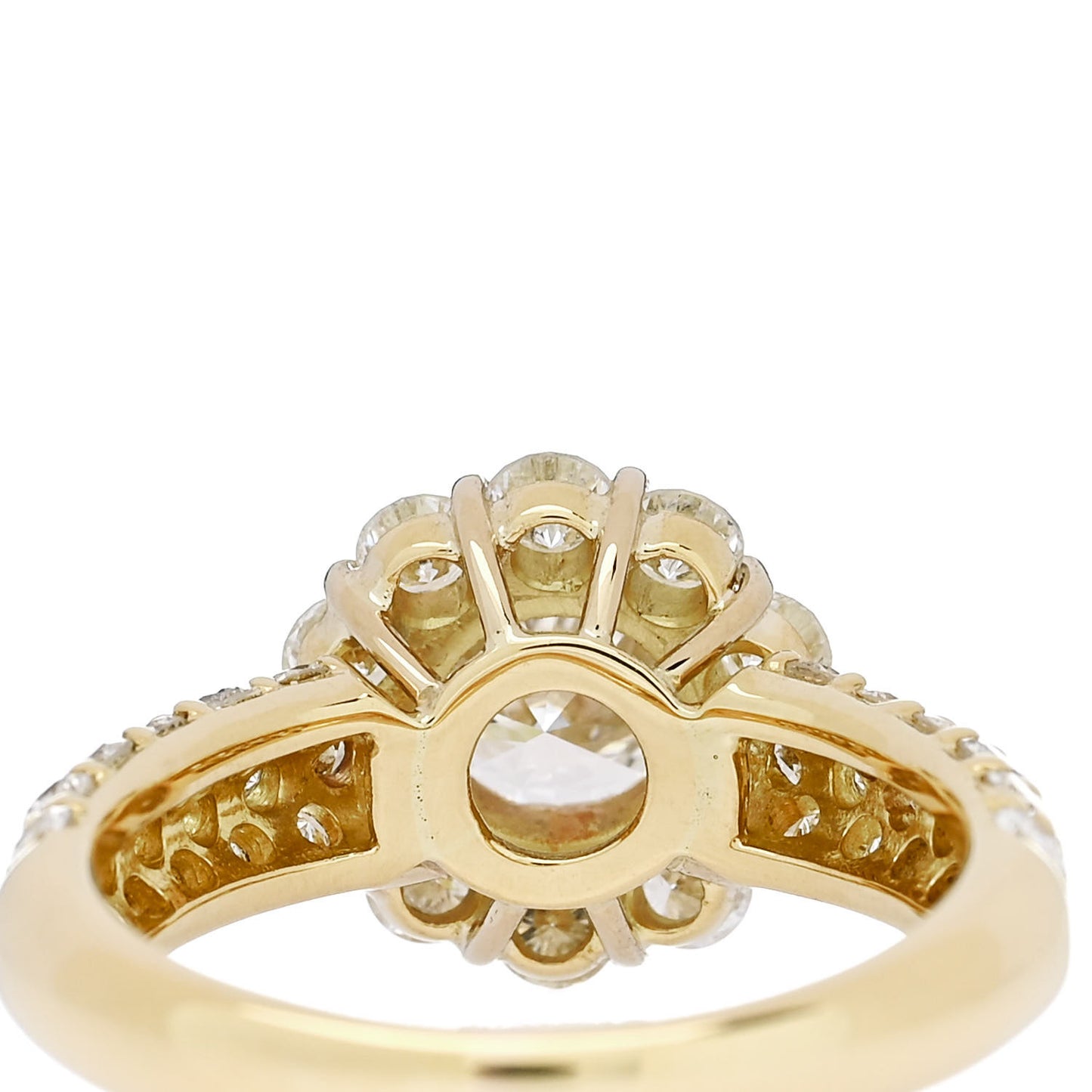 18K Yellow Gold Diamond 1.01ct Halo Engagement Ring 53 6.25