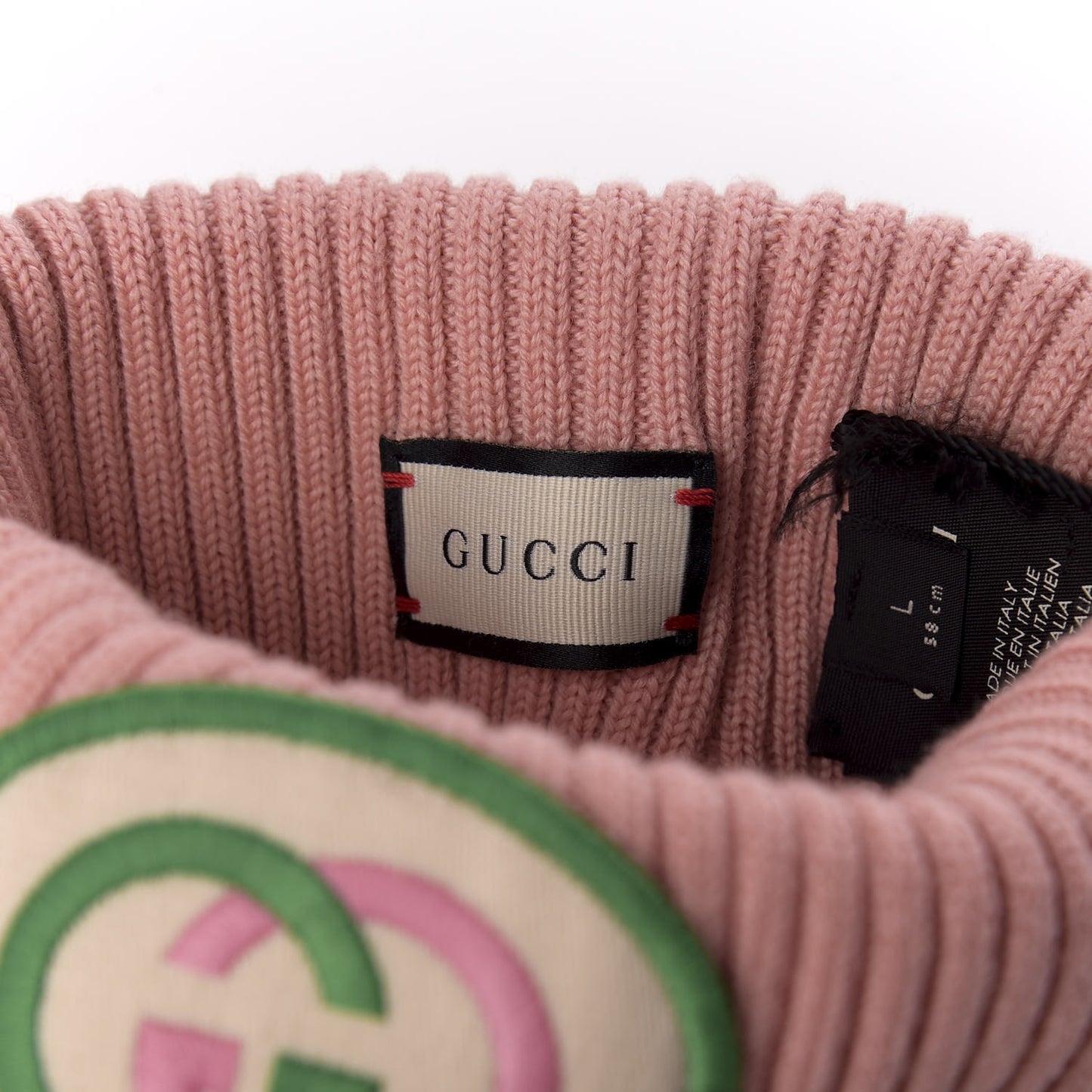 Wool Interlocking G Patch Visor L Pink