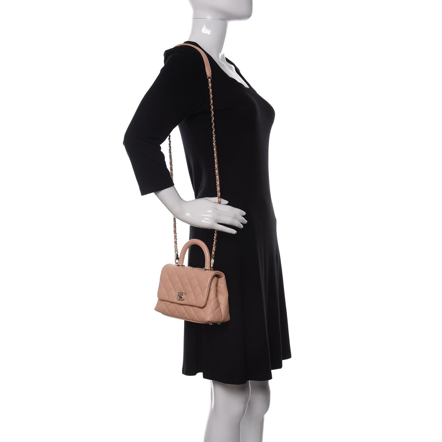Caviar Quilted Extra Mini Coco Handle Flap Light Pink