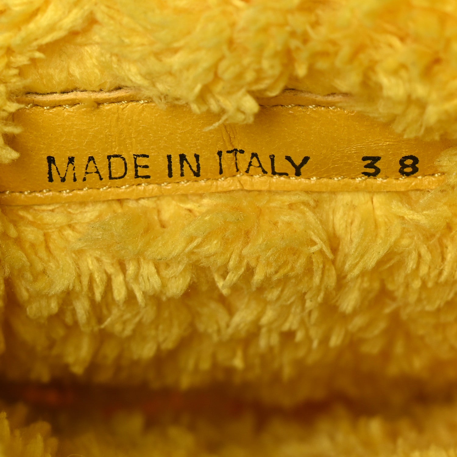 Prada Terry Cloth Logo Lug Sole 20mm Slide Sandals 38 Giallo Black 7 of 8