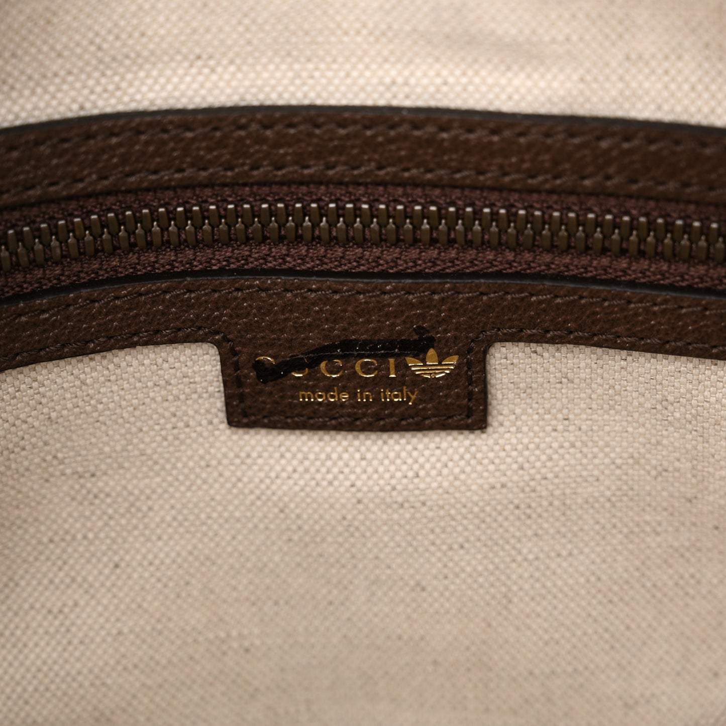 X ADIDAS Crystal Vintage Monogram Textured Dollar Calfskin Web Trefoil Logo Small Messenger Bag Mid Natural Nut Off White New Acero