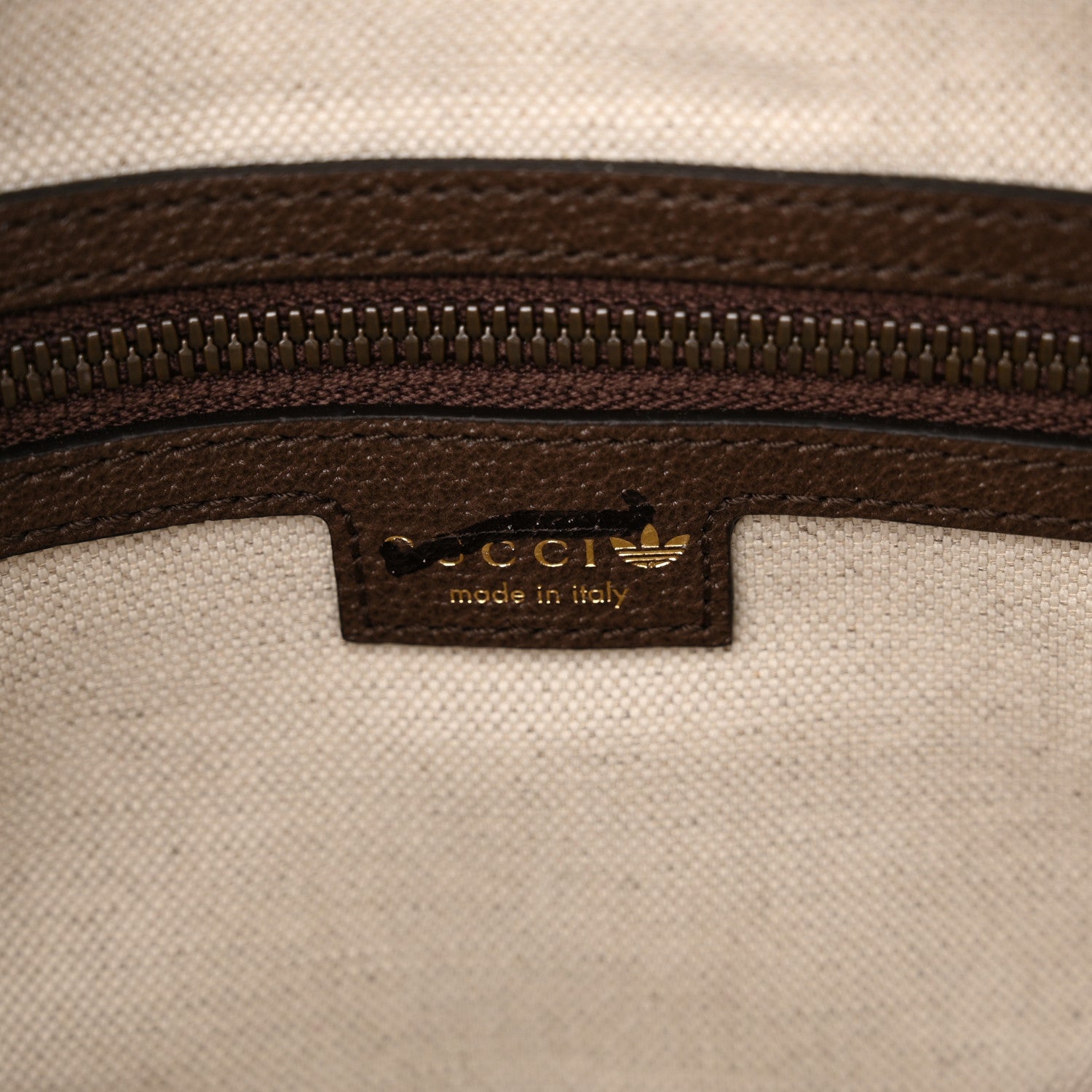 Gucci X ADIDAS Crystal Vintage Monogram Textured Dollar Calfskin Web Trefoil Logo Small Messenger Bag Mid Natural Nut Off White New Acero 6 of 11
