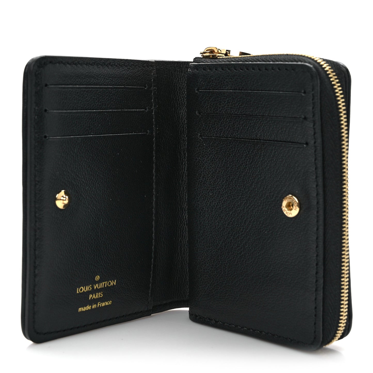 Lambskin Embossed Monogram Lou Coussin Wallet Black