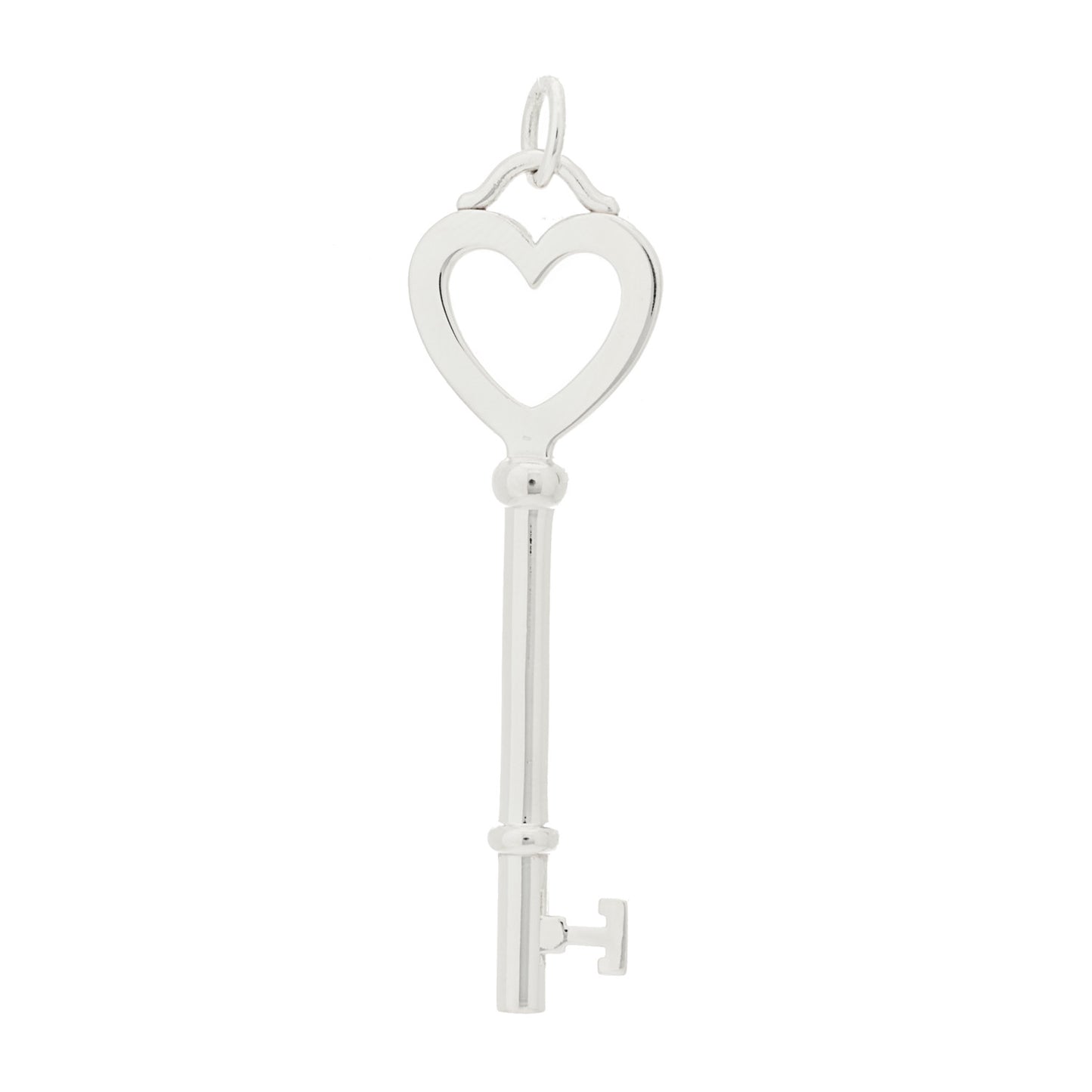 Sterling Silver Large Heart Key Pendant