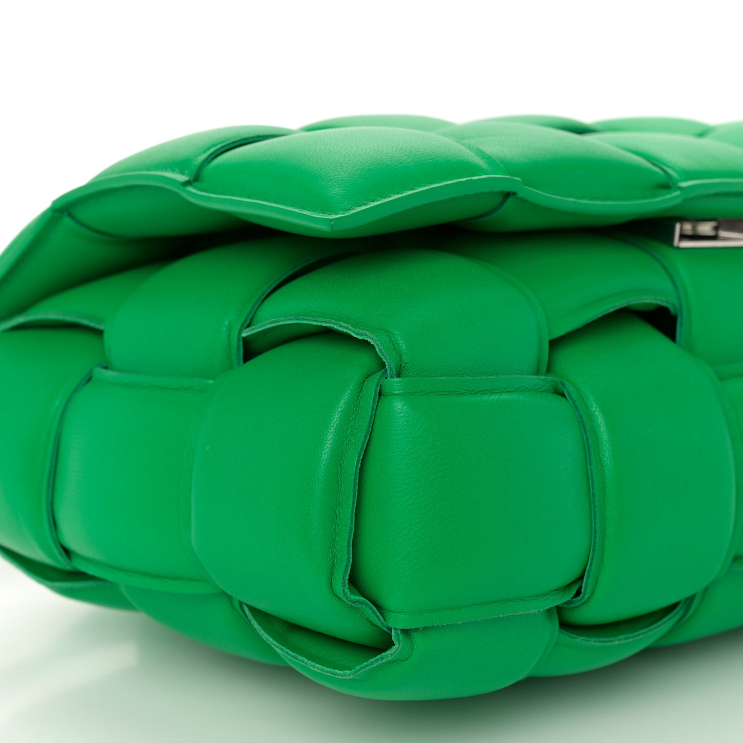 Nappa Maxi Intreccio Padded Cassette Crossbody Bag Parakeet