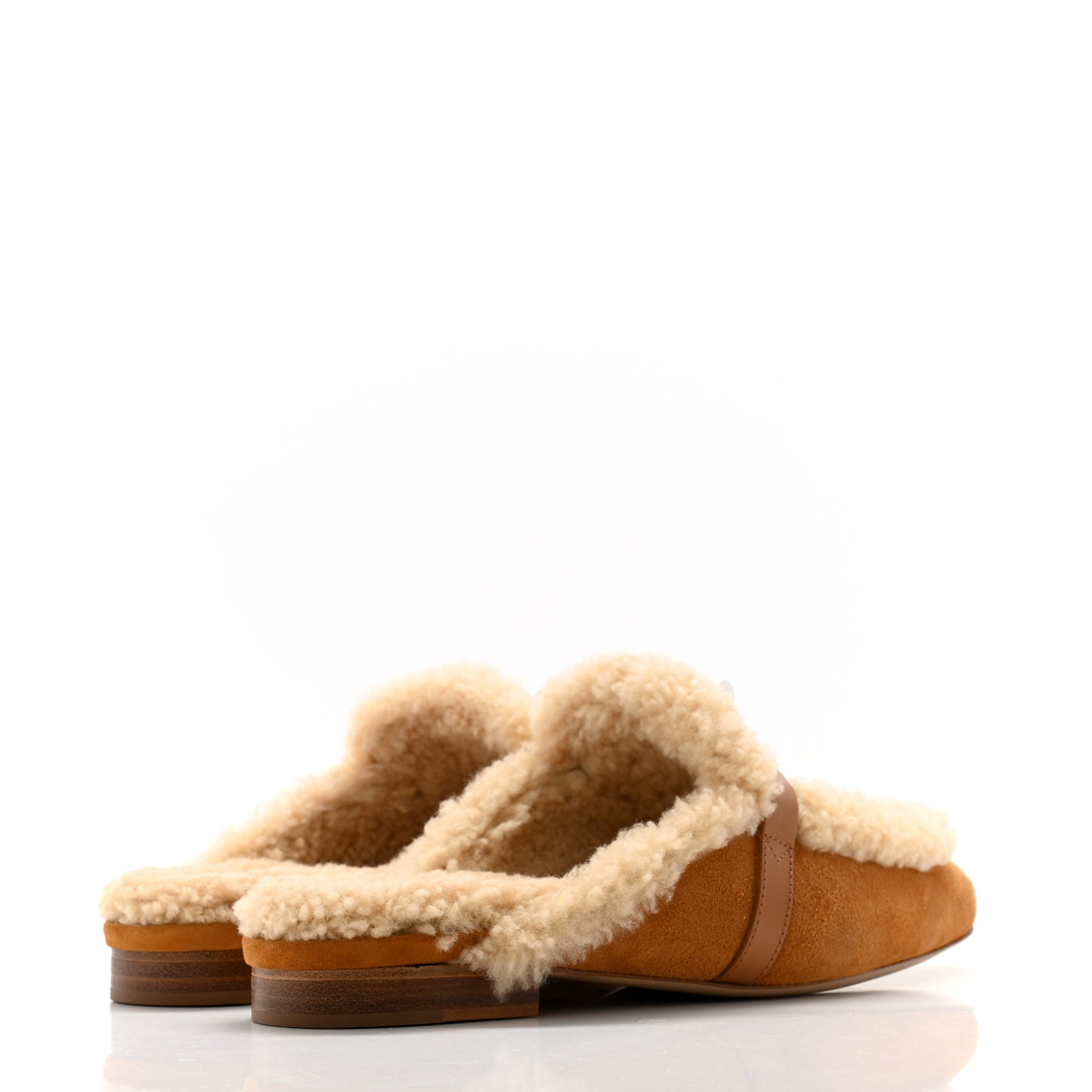 Suede Goatskin Woolskin Womens Oz Mules 38 Naturel