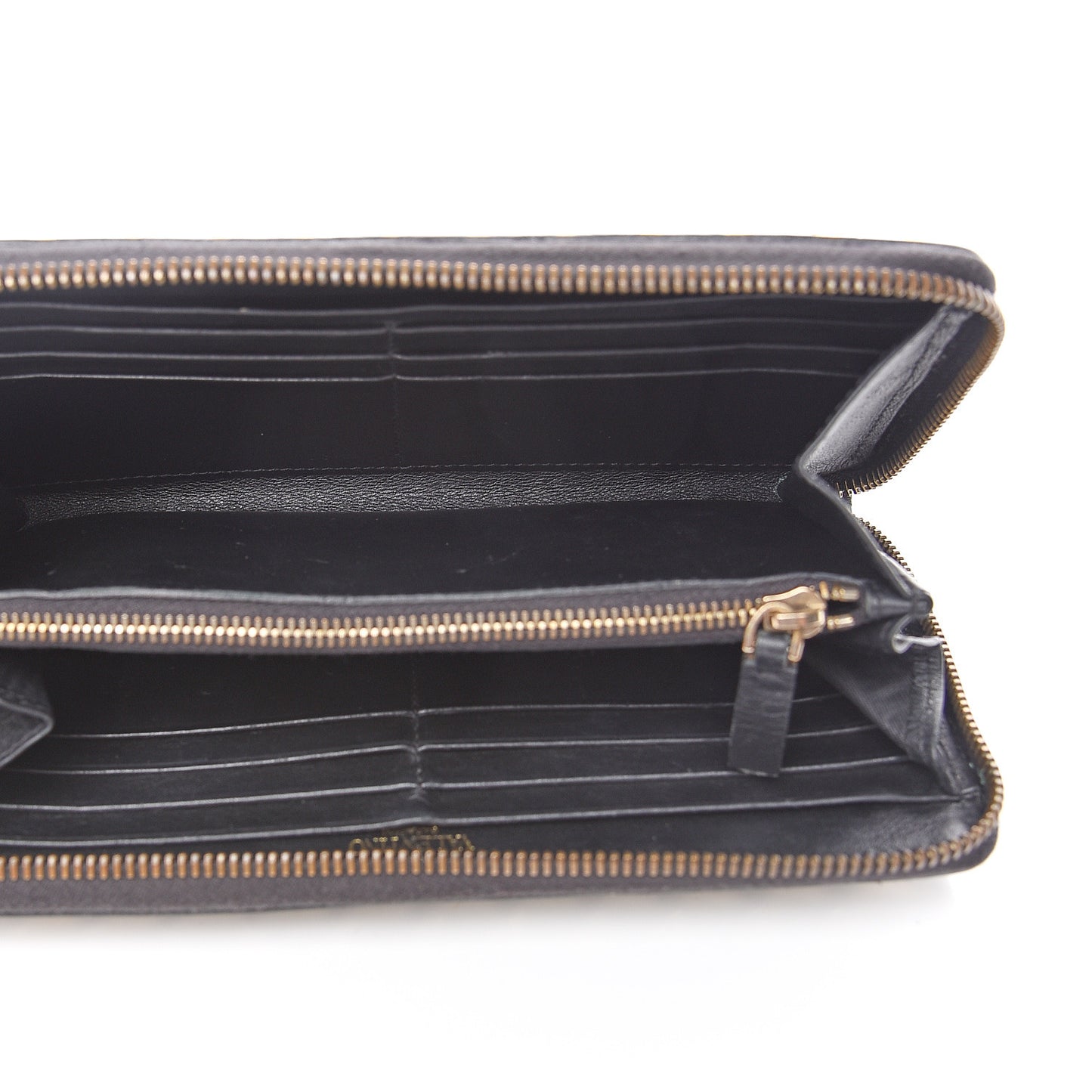 Calfskin Rockstud Zip Around Wallet Black