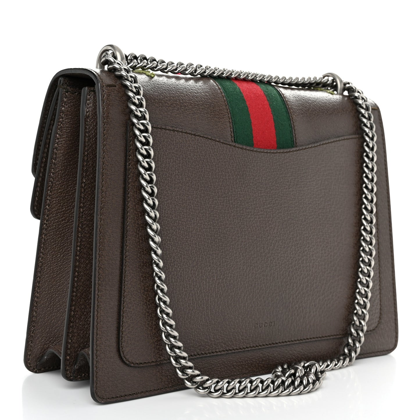 Calfskin Web Floral Embroidered Medium Dionysus Shoulder Bag New Acero