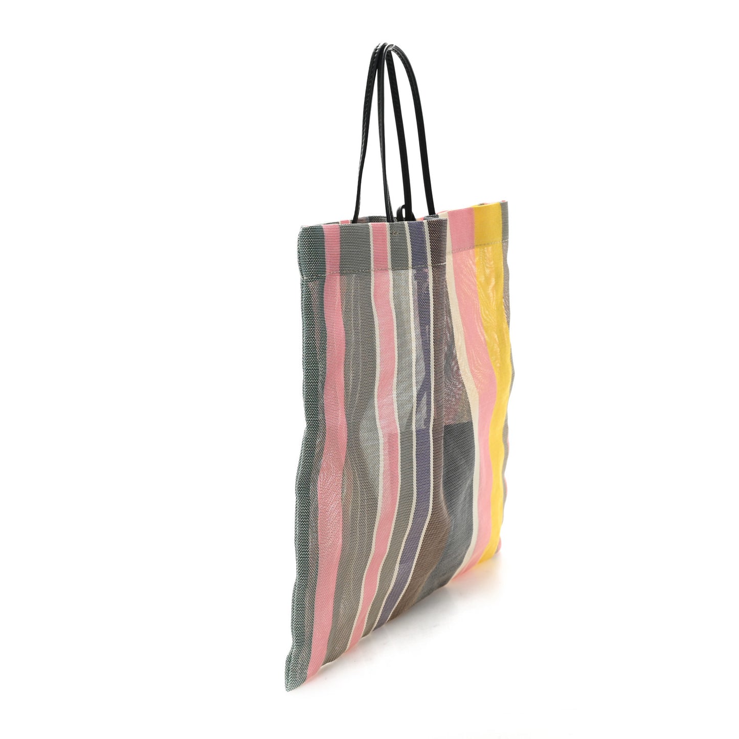 Mesh Saddle Calfskin Barn Mini Tote Bag Multicolor