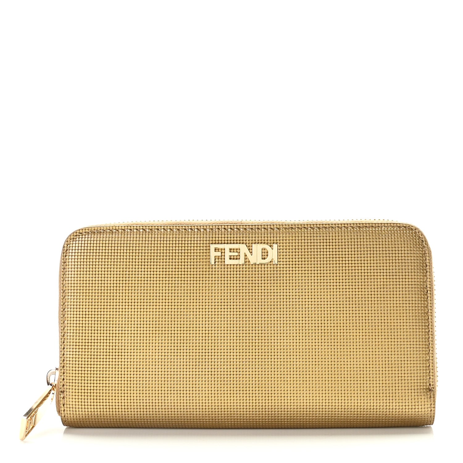 Fendi Vitello Birkin Logo Zip Around Wallet Gold 868863 – FASHIONPHILE
