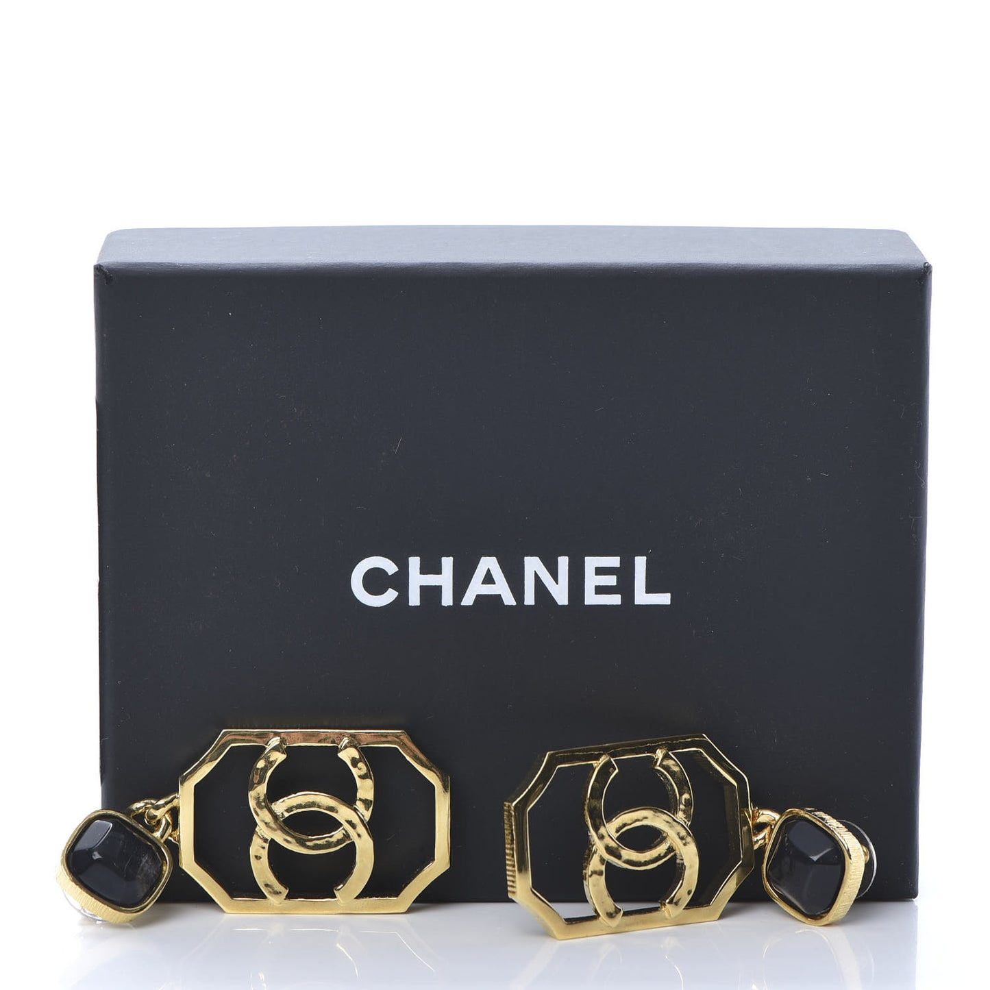 Metal Natural Stones CC Earrings Gold Blue