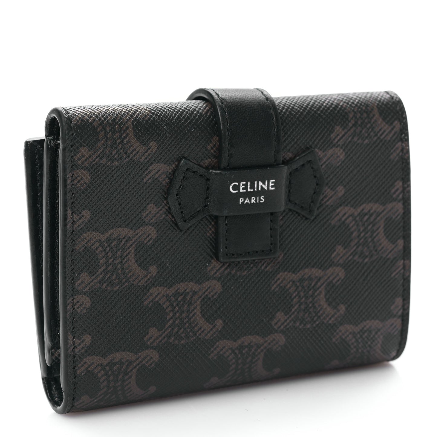 Canvas Triomphe Medium Strap Wallet Black