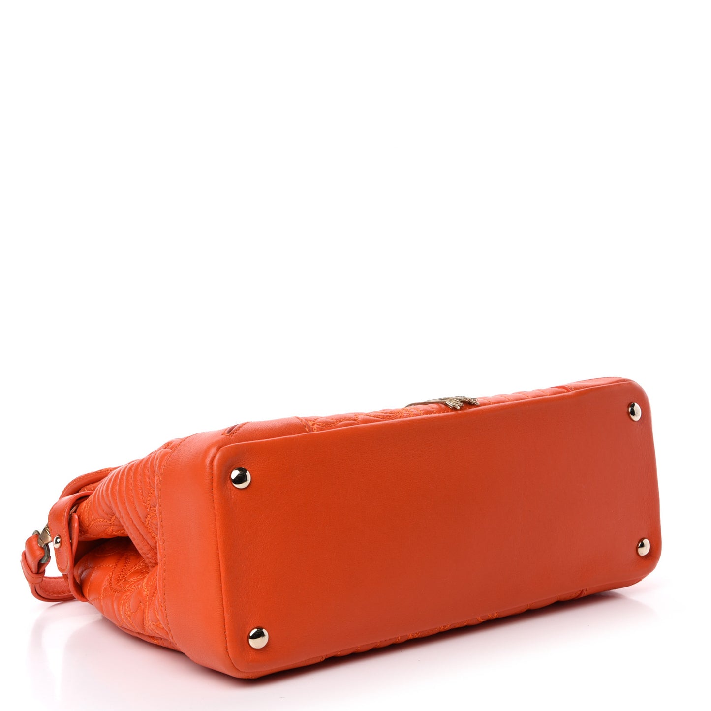 Barocco Quilted Nappa Altea Vanitas Satchel Orange