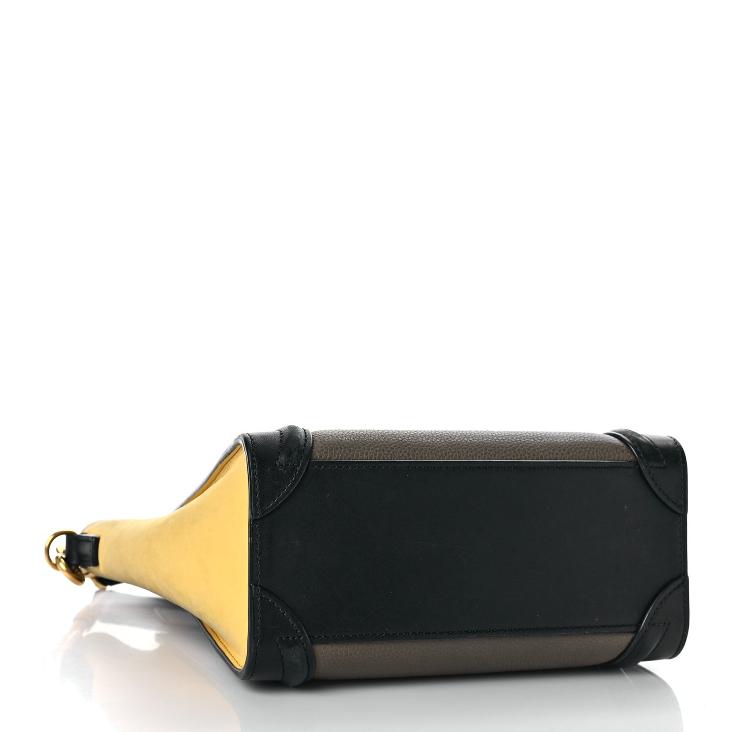 Drummed Calfskin Suede Nano Tri-Color Luggage Amber