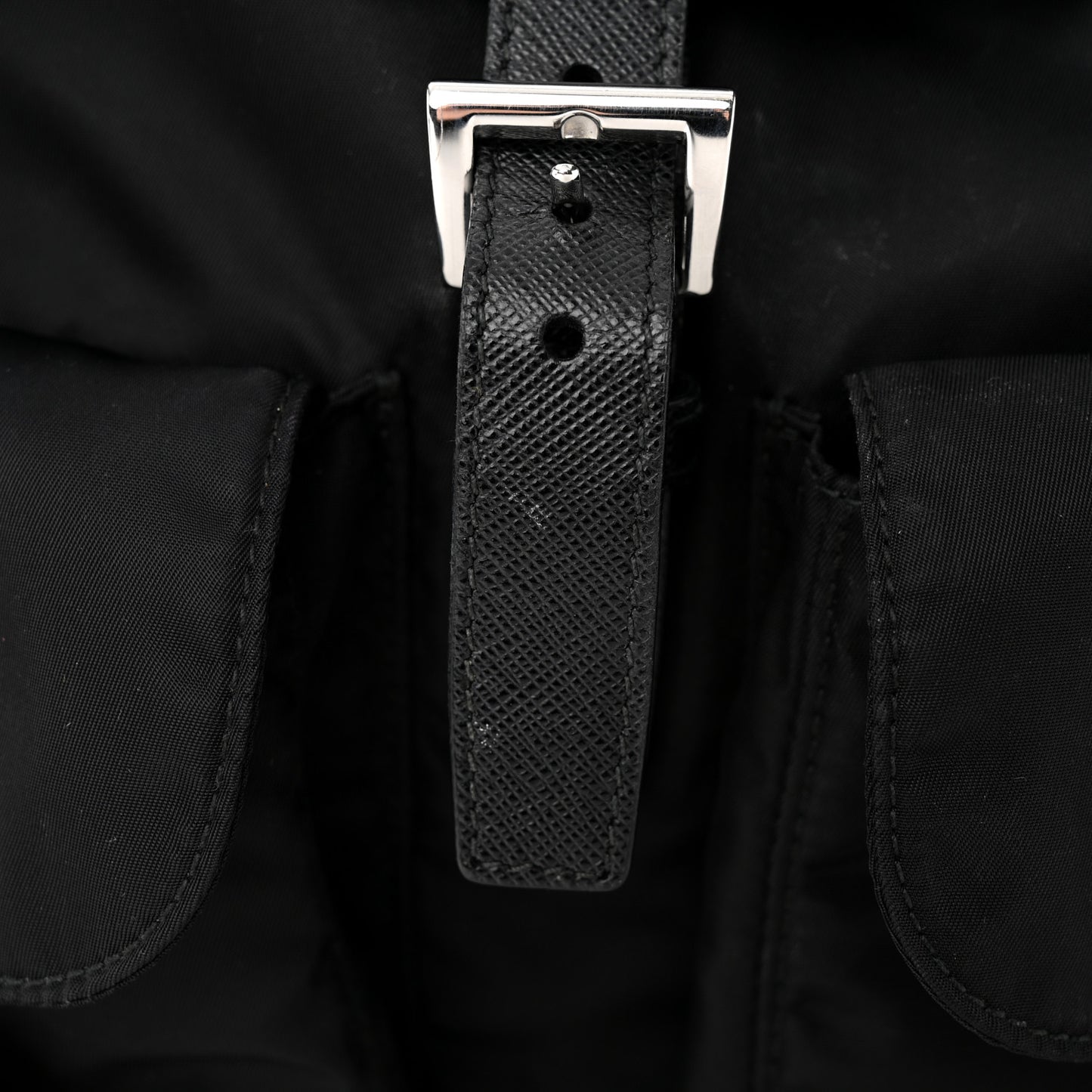 Re-Nylon Saffiano Medium Backpack Black