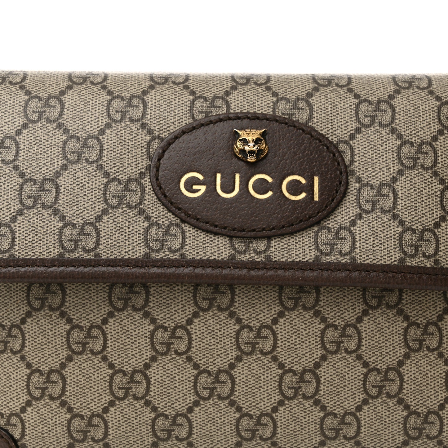 GG Supreme Monogram Web Small Ophidia Belt Bag Brown