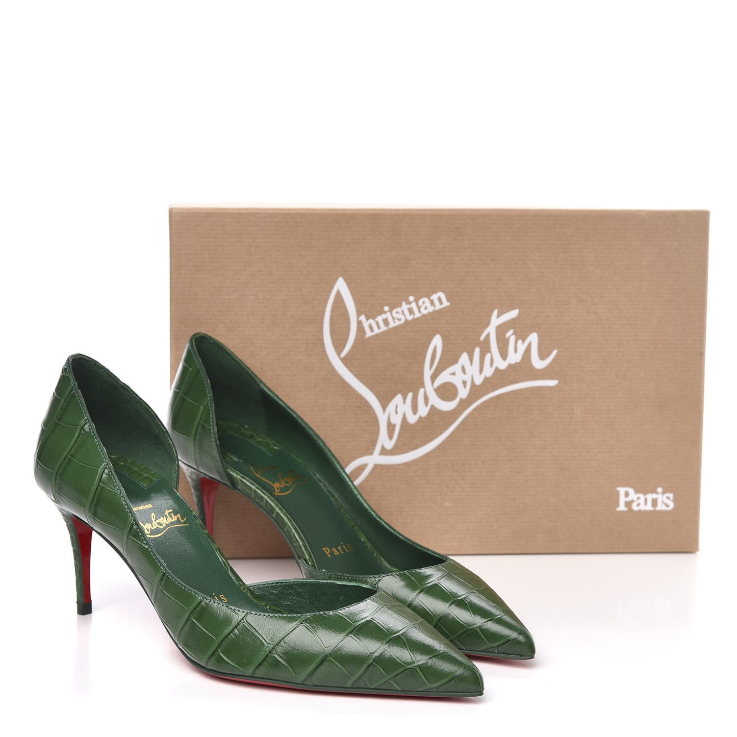 Calfskin Alligator Embossed Iriza 70 Pumps 35 Canopee