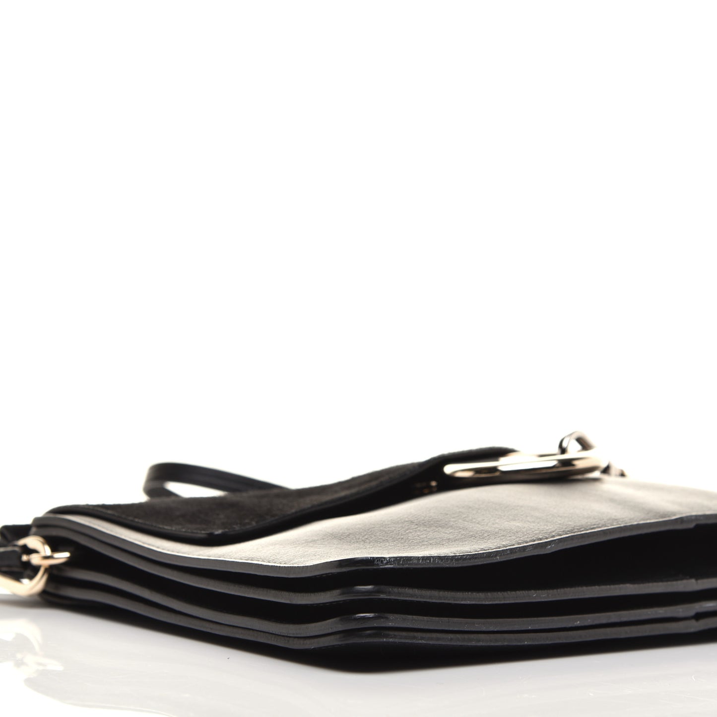 Suede Calfskin Medium Faye Shoulder Bag Black