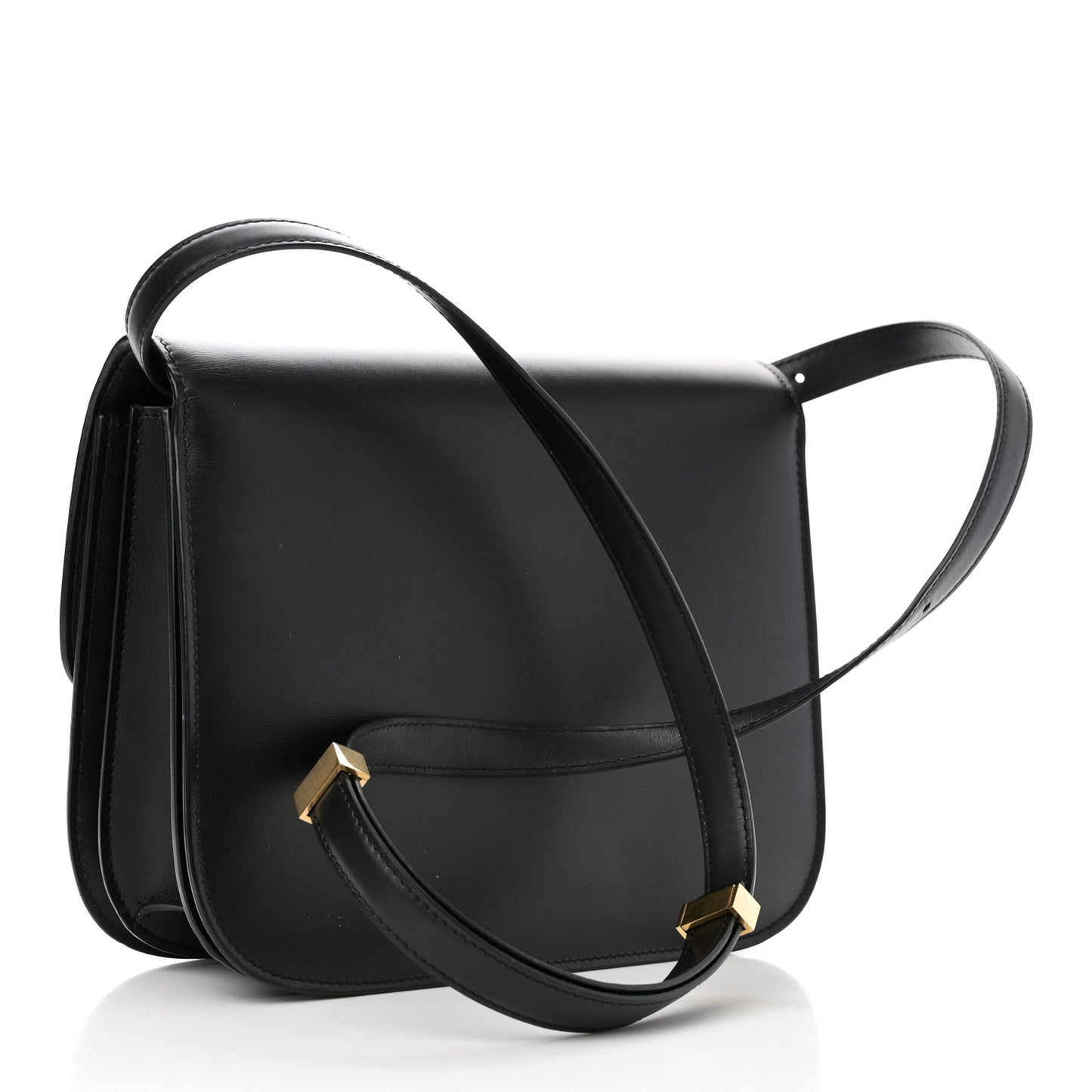 Box Calfskin Medium Classic Box Flap Bag Black