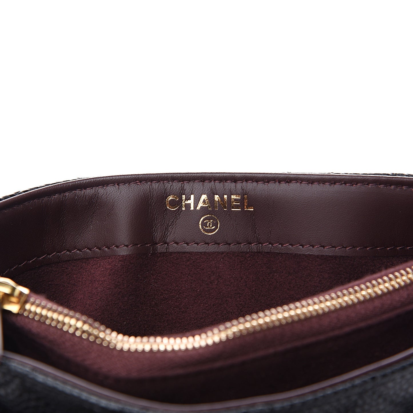 Caviar Quilted Mini Phone Holder Clutch Black