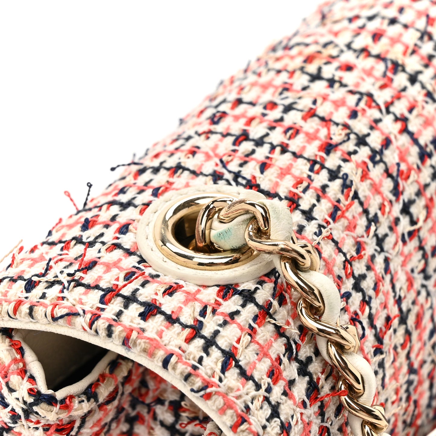 Tweed CC Mania Flap Bag Black Red White