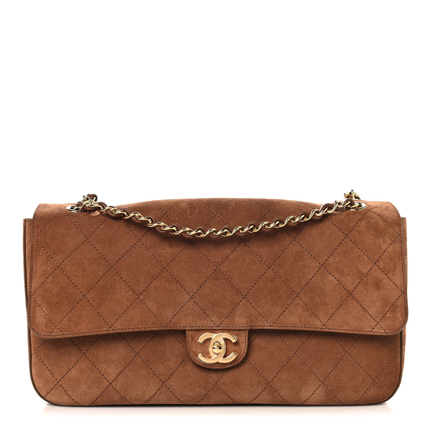 CHANEL　スウェードショルダーバッグ　ノベルティ　キャメル Chanel Suede Calfskin Small Souplissimo Maxi Flap Camel 1905966