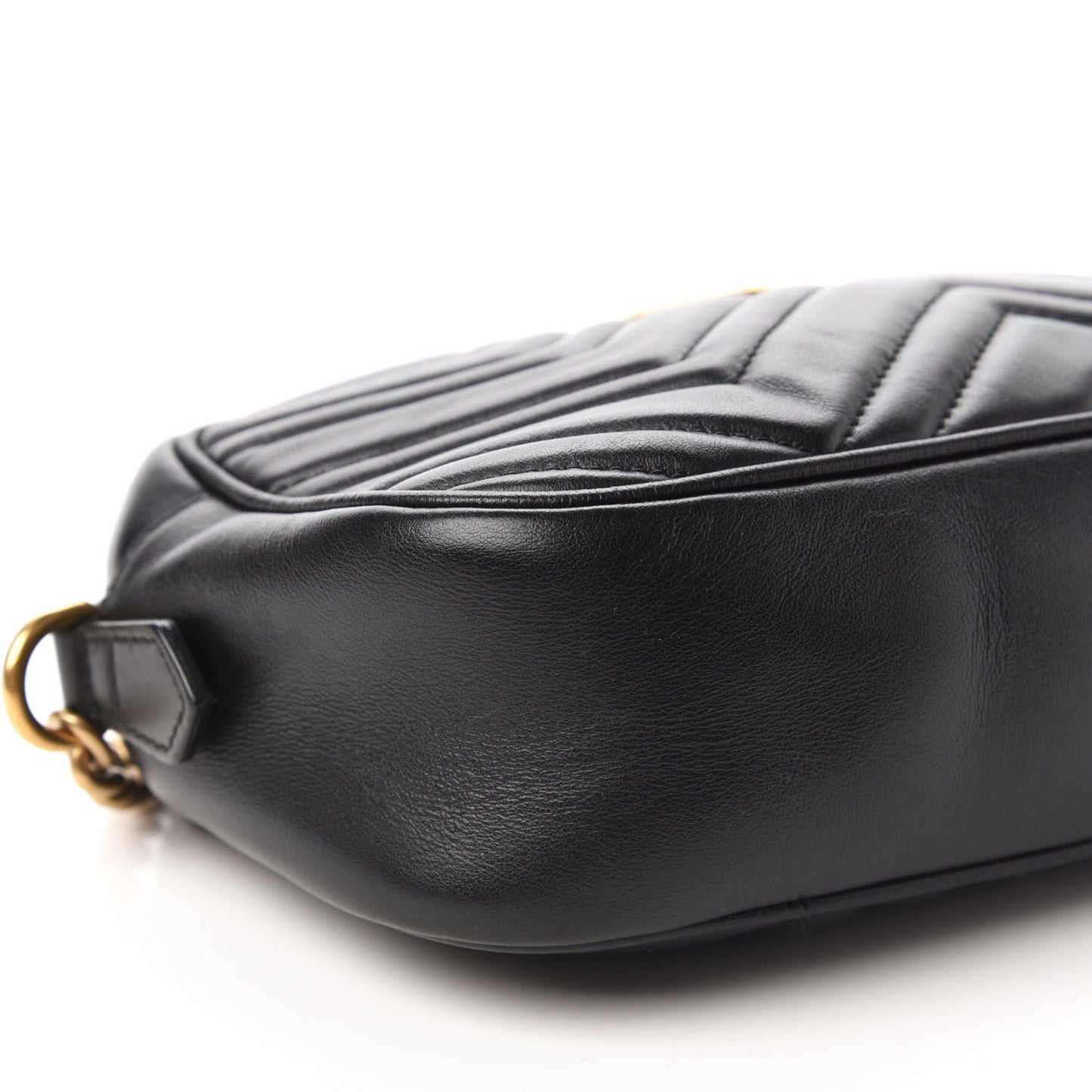 Calfskin Matelasse Small GG Marmont Chain Shoulder Bag Black