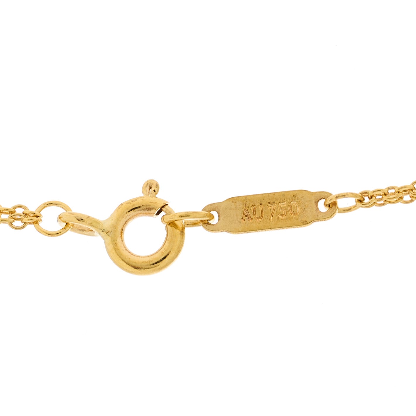 18K Yellow Gold Infinity Double Chain Pendant Necklace