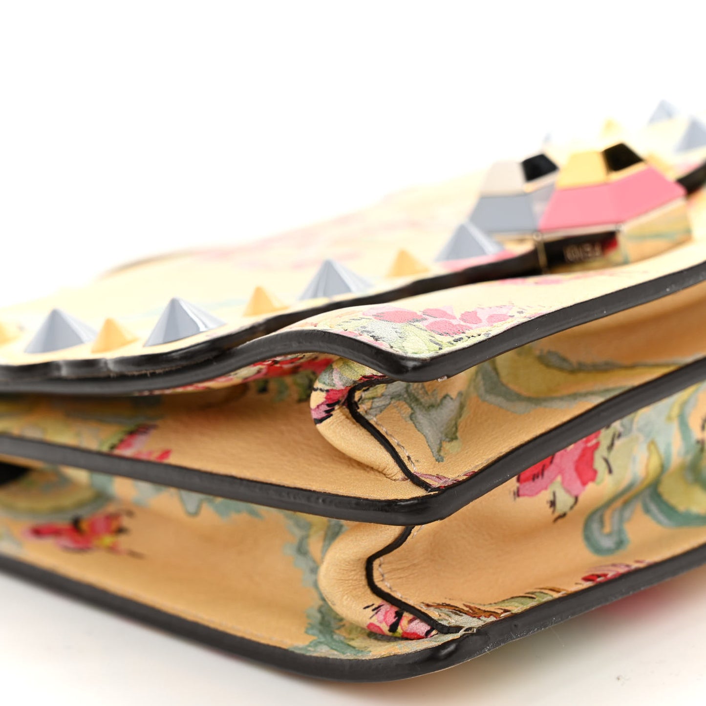 Vitello Marie Antoinette Print Rosebud Kan I Shoulder Bag Panna Multicolor