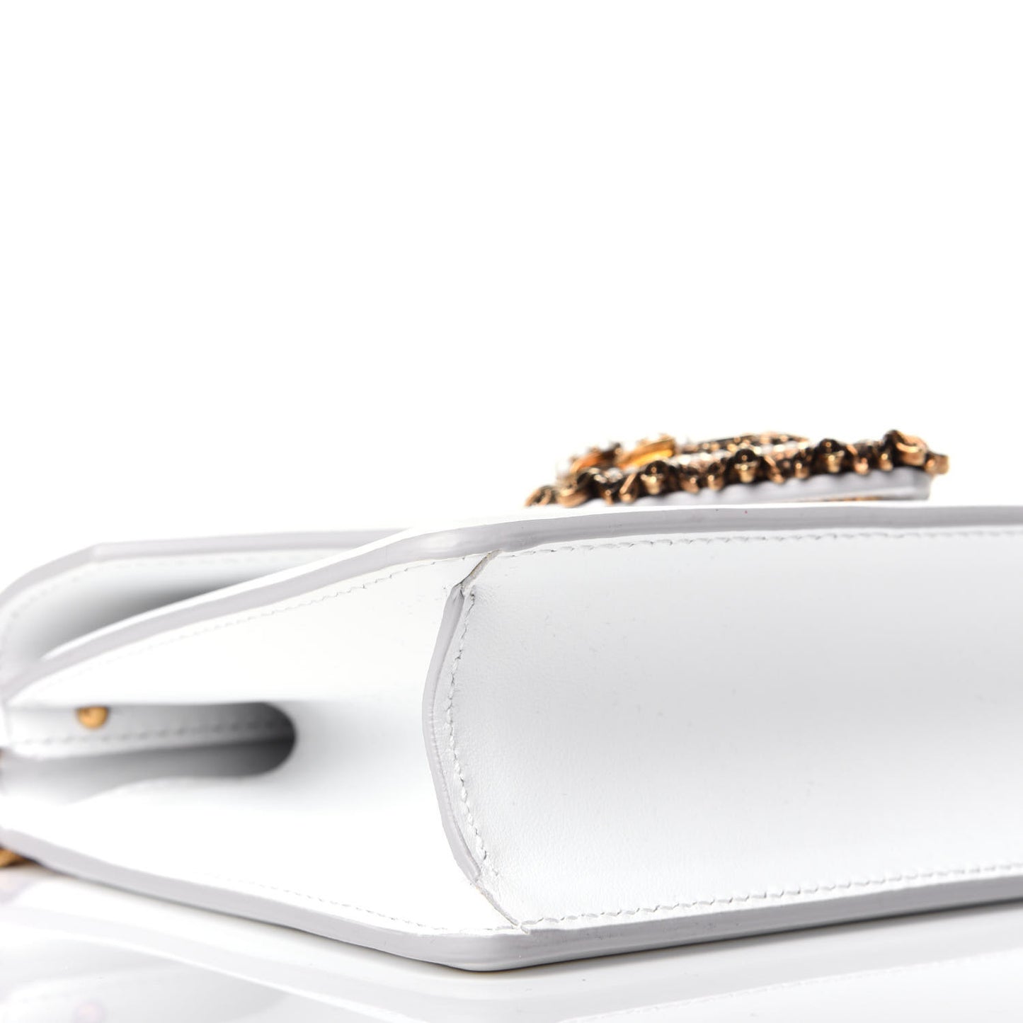 Smooth Calfskin Small Devotion Envelope Top Handle Bag White
