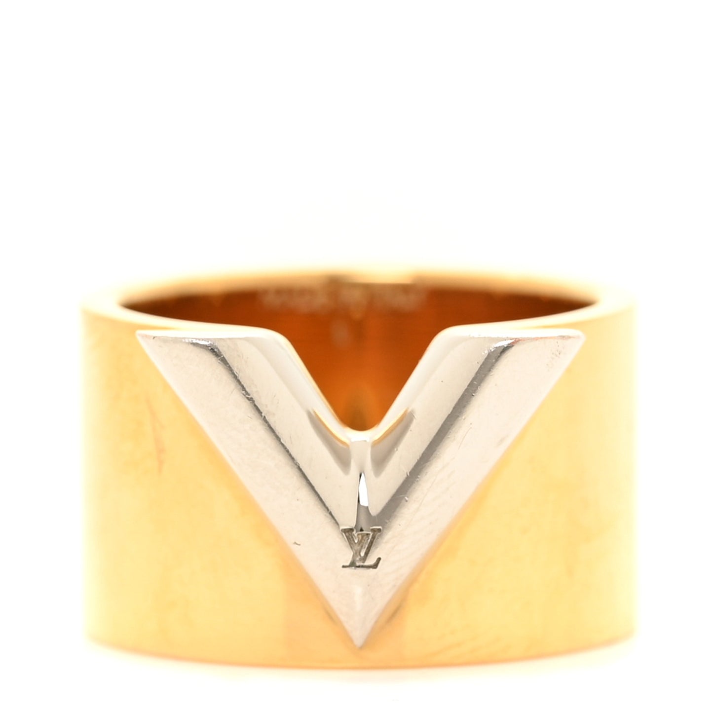 Brass Essential V Ring L Gold Silver