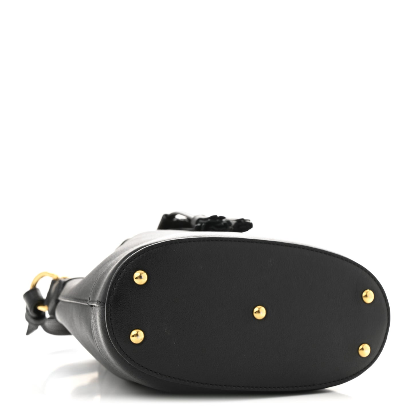 Softy Wonka Textured Dollar Calfskin Mini Diana Bucket Bag Black