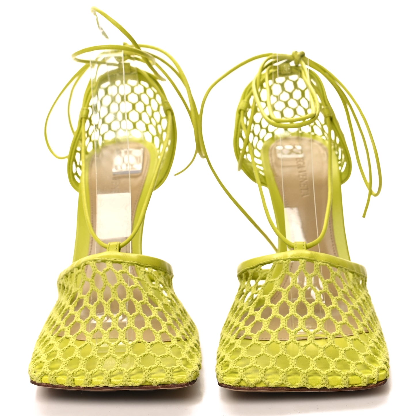 Mesh Nappa Stretch Ankle Tie Sandals 39 Kiwi