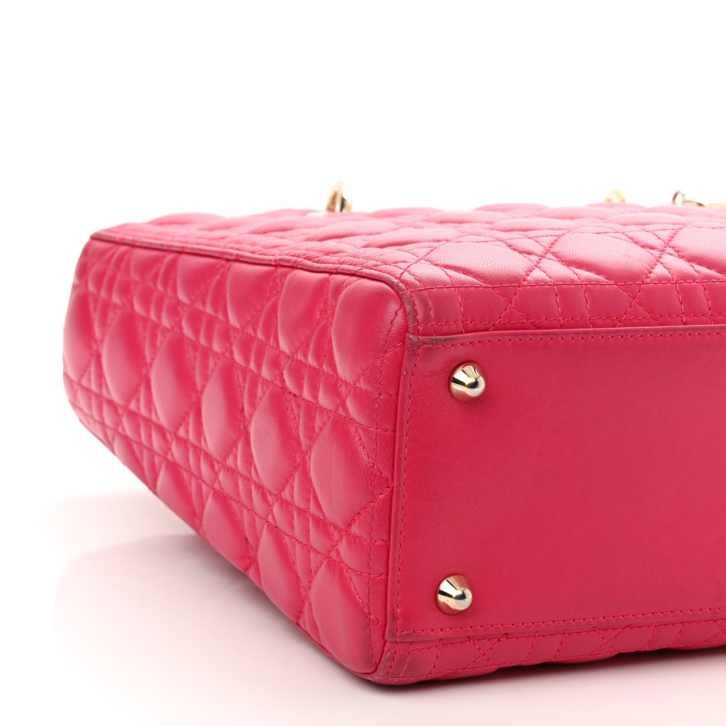 Lambskin Cannage Large Lady Dior Fuchsia