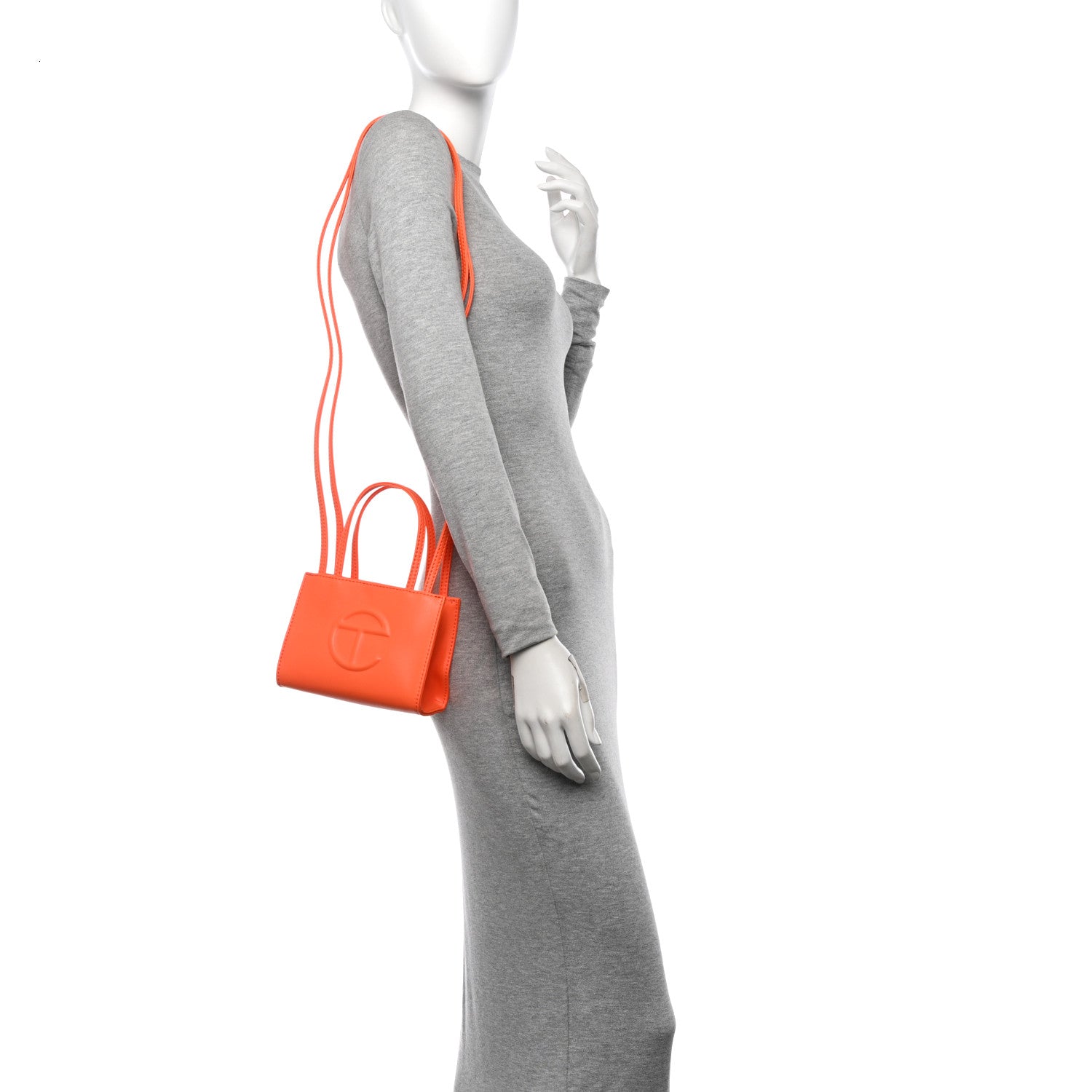 Telfar Vegan Leather Small Shopping Bag Orange 2 of 9