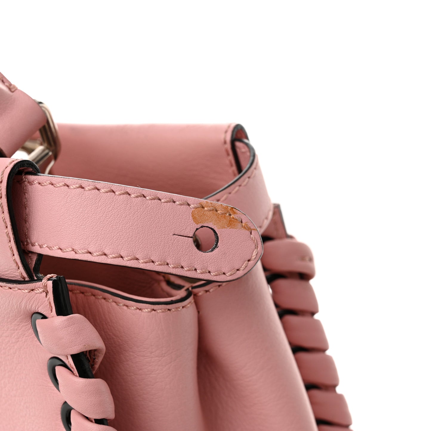 Vitello Seta Lace Up Medium Peekaboo Iconic Satchel Bubblegum