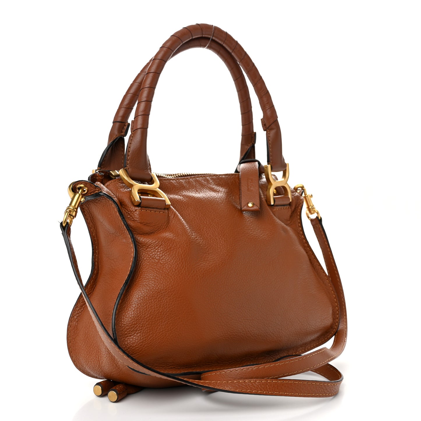 Calfskin Small Marcie Satchel Tan