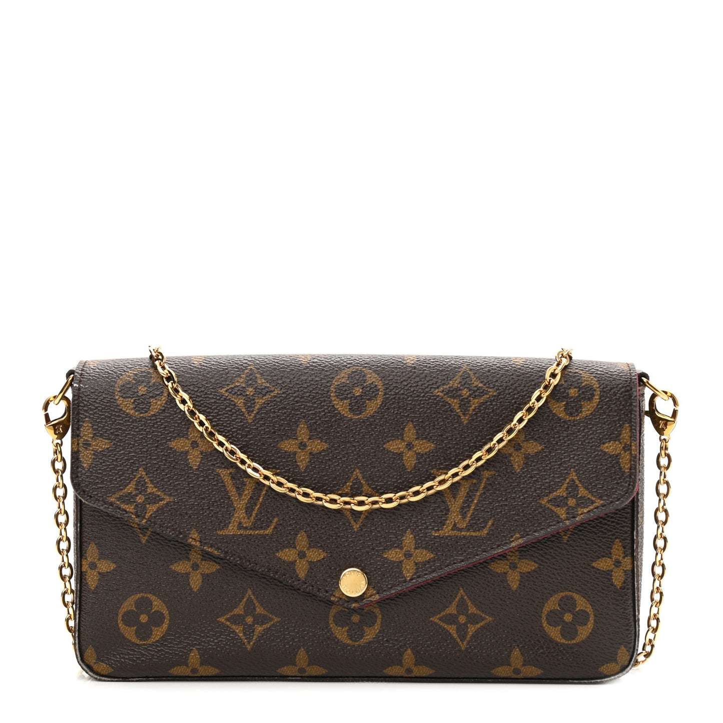 Monogram Pochette Felicie Chain Wallet Fuchsia