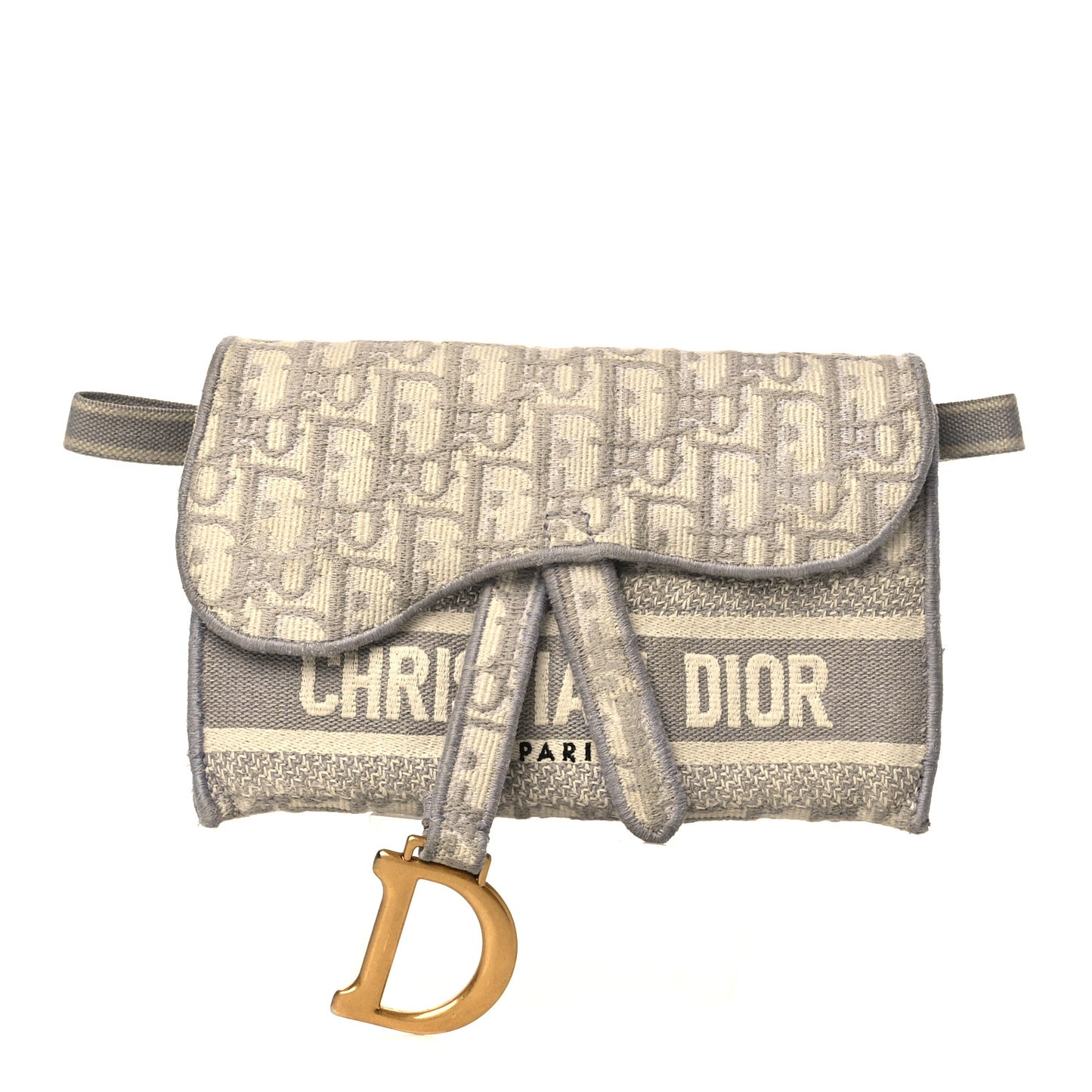Oblique Slim Saddle Pouch Grey