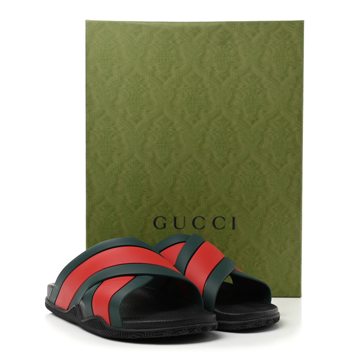 Rubber Web Mens Criss Cross Slide Sandals 7 Green Red