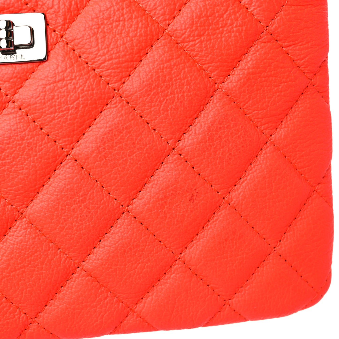 Goatskin Quilted Medium Reissue Cosmetic Case Orange