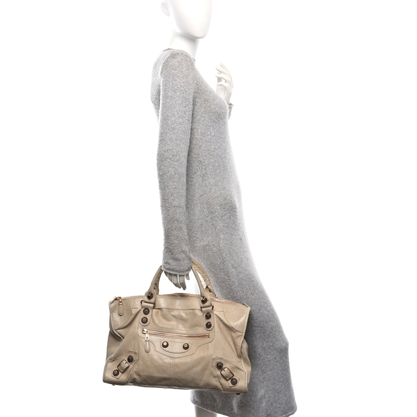 Agneau Giant 21 Rose Gold Hardware Work Praline