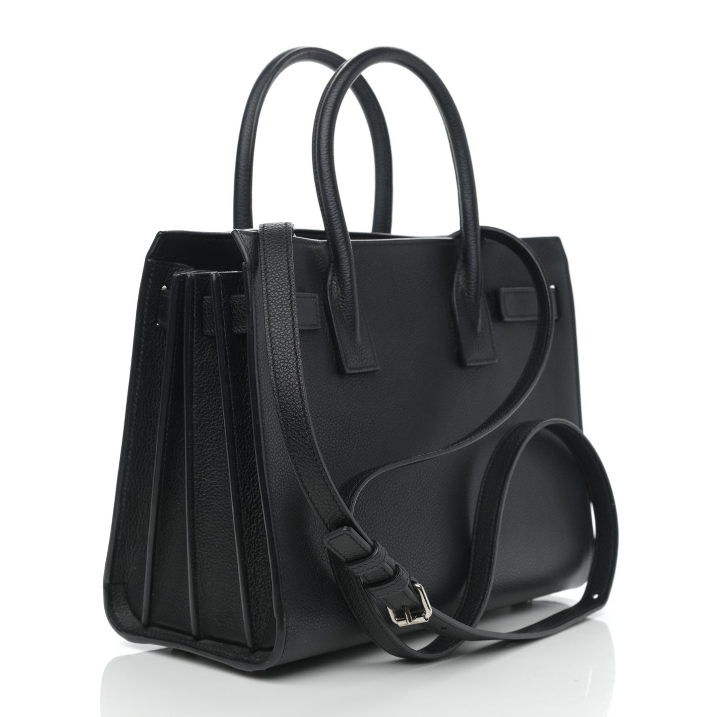 Grained Calfskin Baby Sac De Jour Black