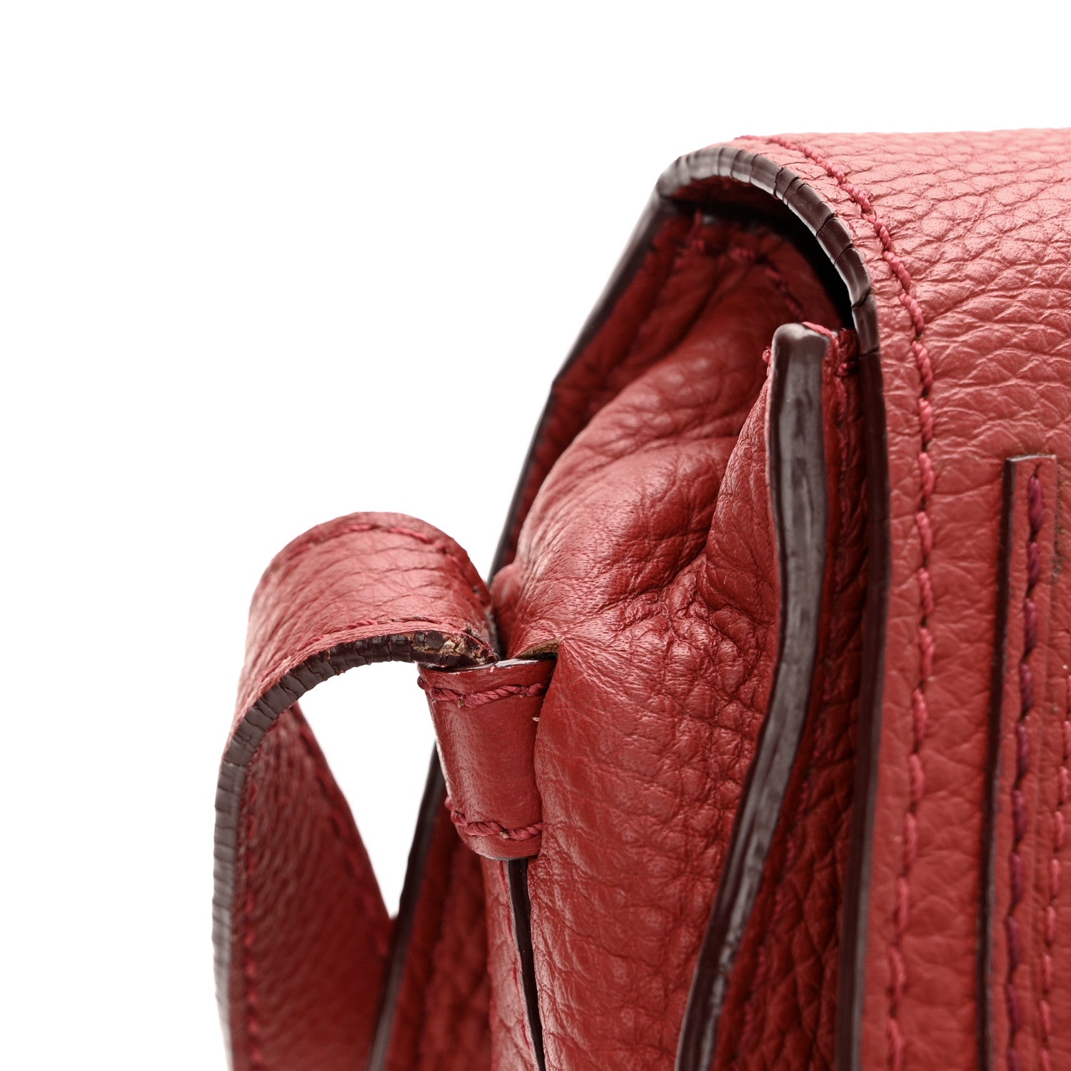 Chloe Grained Calfskin Small Marcie Saddle Bag Sienna Red 13 of 15