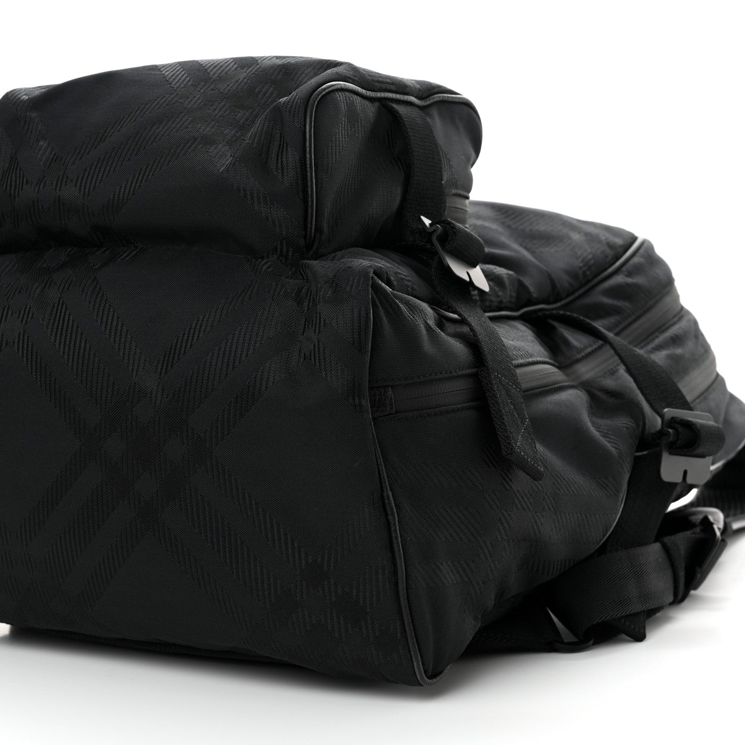 Burberry Nylon Jacquard Check Backpack Black 10 of 10
