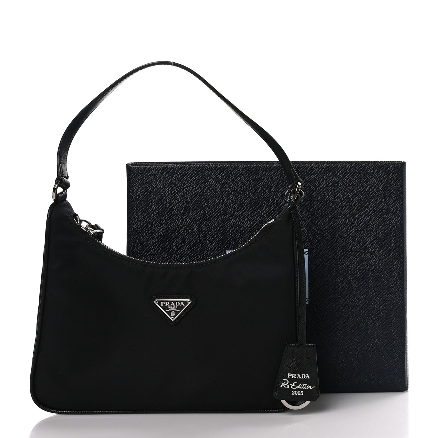 Tessuto Nylon Saffiano Mini Re-Edition 2005 Bag Black