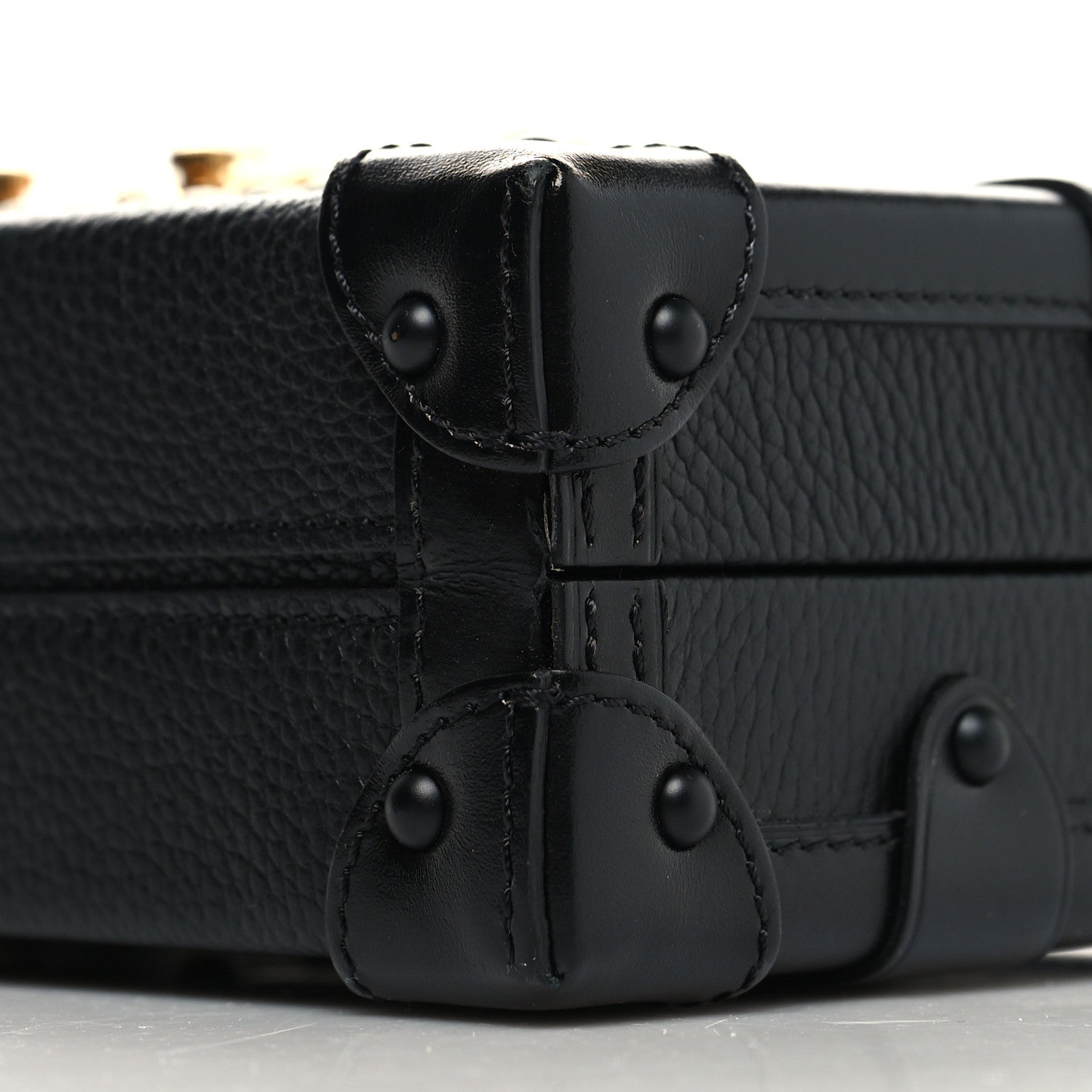 Louis Vuitton Monogram Calfskin Petite Malle Black White 9 of 10